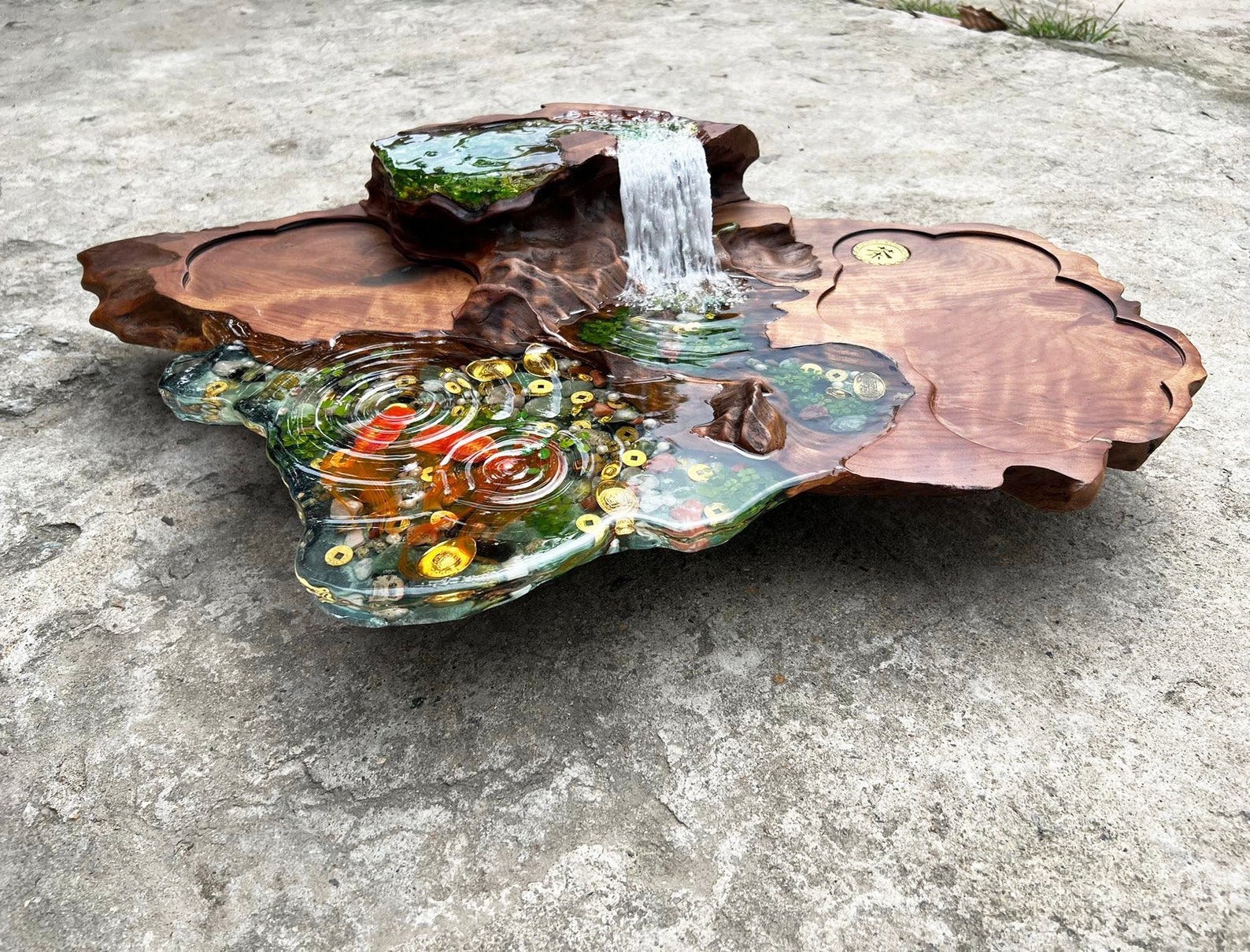 Koi Fish Resin Epoxy Coffee Table Rectangle Resin Epoxy Etsy