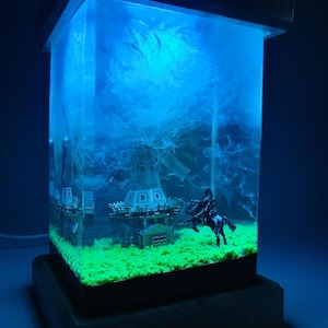 Windmill Epoxy Resin lamp.Epoxy Lamp,  Handmade Wooden Epoxy Lamp, Resin Lamp, Gift for boyfriend, Birthday gift