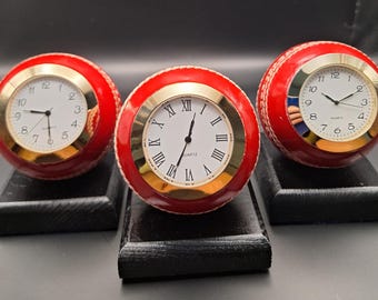 Upcycled cricket Ball Clock: Unique gift