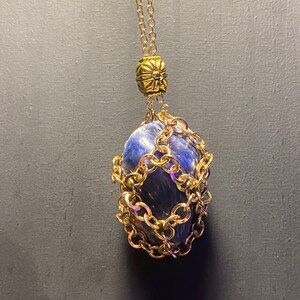 Crystal Chain Pouch Pendent Necklace
