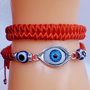 2Pieces, bracelets for protection, evil eye and good luck, bracelet adjustable to all hand widths,