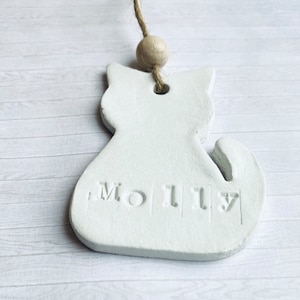 Cat decoration | Handmade clay decoration | Personalised decoration | Keepsake