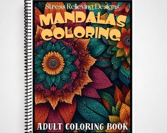 Mandalas - Spiral Bound Adult Coloring Book – 50 Pages | Thick Artist Paper | Stress Relief & Mindfulness Color therapy  |Gift for Adults