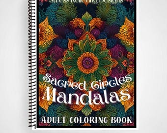 Mandalas - Spiral Bound Adult Coloring Book – 50 Pages | Thick Artist Paper | Stress Relief & Mindfulness Color therapy  |Gift for Adults