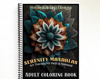 Mandalas - Spiral Bound Adult Coloring Book – 50 Pages | Thick Artist Paper | Stress Relief & Mindfulness Color therapy  |Gift for Adults