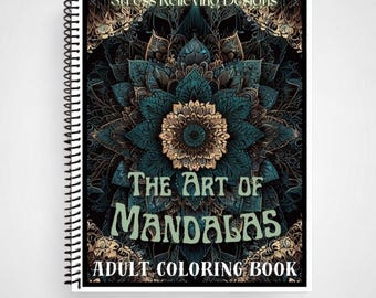 Mandalas - Spiral Bound Adult Coloring Book – 50 Pages | Thick Artist Paper | Stress Relief & Mindfulness Color therapy  |Gift for Adults