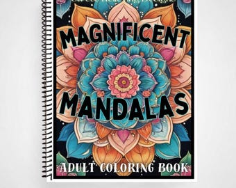 Mandalas - Spiral Bound Adult Coloring Book – 50 Pages | Thick Artist Paper | Stress Relief & Mindfulness Color therapy  |Gift for Adults