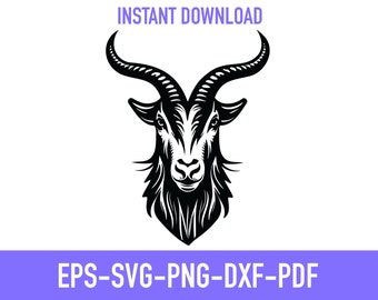 Goat SVG PNG - Farm Animal Svg - Silhouette Cricut Files - Instant Download Eps,Svg,Png,Dxf,Pdf D0006