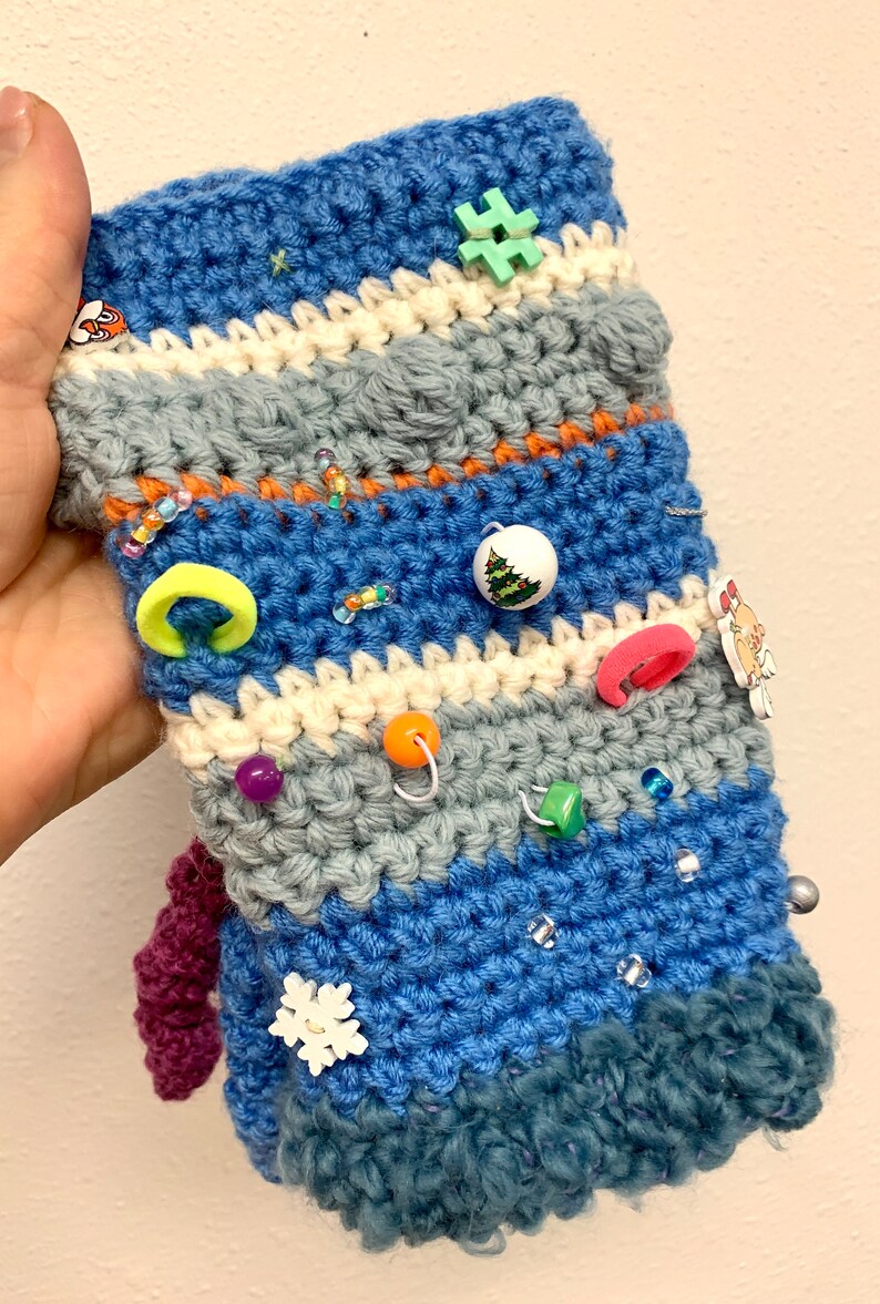 Fidget Sensory Crochet Sleeve for Elderly to Keep Their Hands Busy