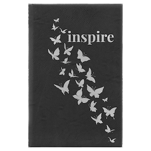 Black/Silver Laserable Leatherette Sketch Book-Unlined Paper