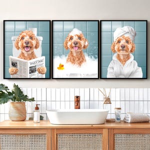 Dog portrait,pet portrait,bathroom poster,animal In bathtub,kids bathroom art,custom dog gift,personalized dog art,dog in bathtub print,dog mom gift,custom pet portrait,Custom pet print,funny pet portrait,dog in bathrobe