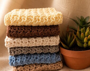 Handmade Crochet Dish Cloth | 100% Cotton Reusable Kitchen Towel, Eco Friendly Zero Waste Home