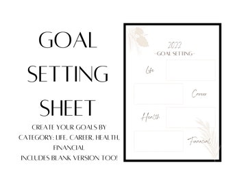 Goal Setting Worksheet - Categories