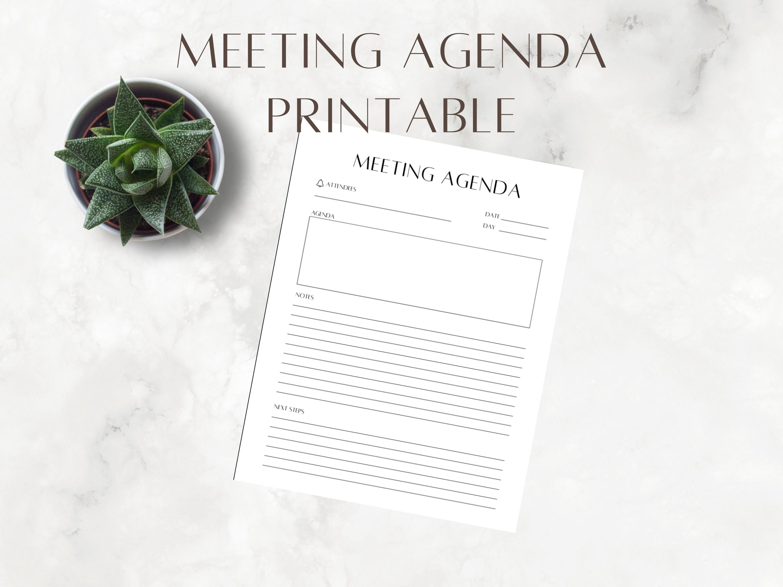 Meeting Agenda Printable/digital Download - Etsy