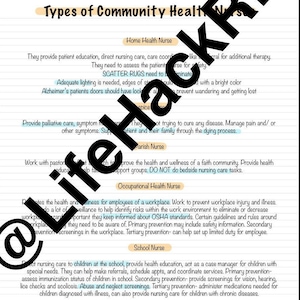 Community Health Nurse Study Guide ATI/NCLEX