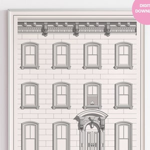 Sex and the City - Carrie&#39;s Apartment | And Just Like That | House Blueprint | Wall Art | Art Print | Illustration | Minimalist Print