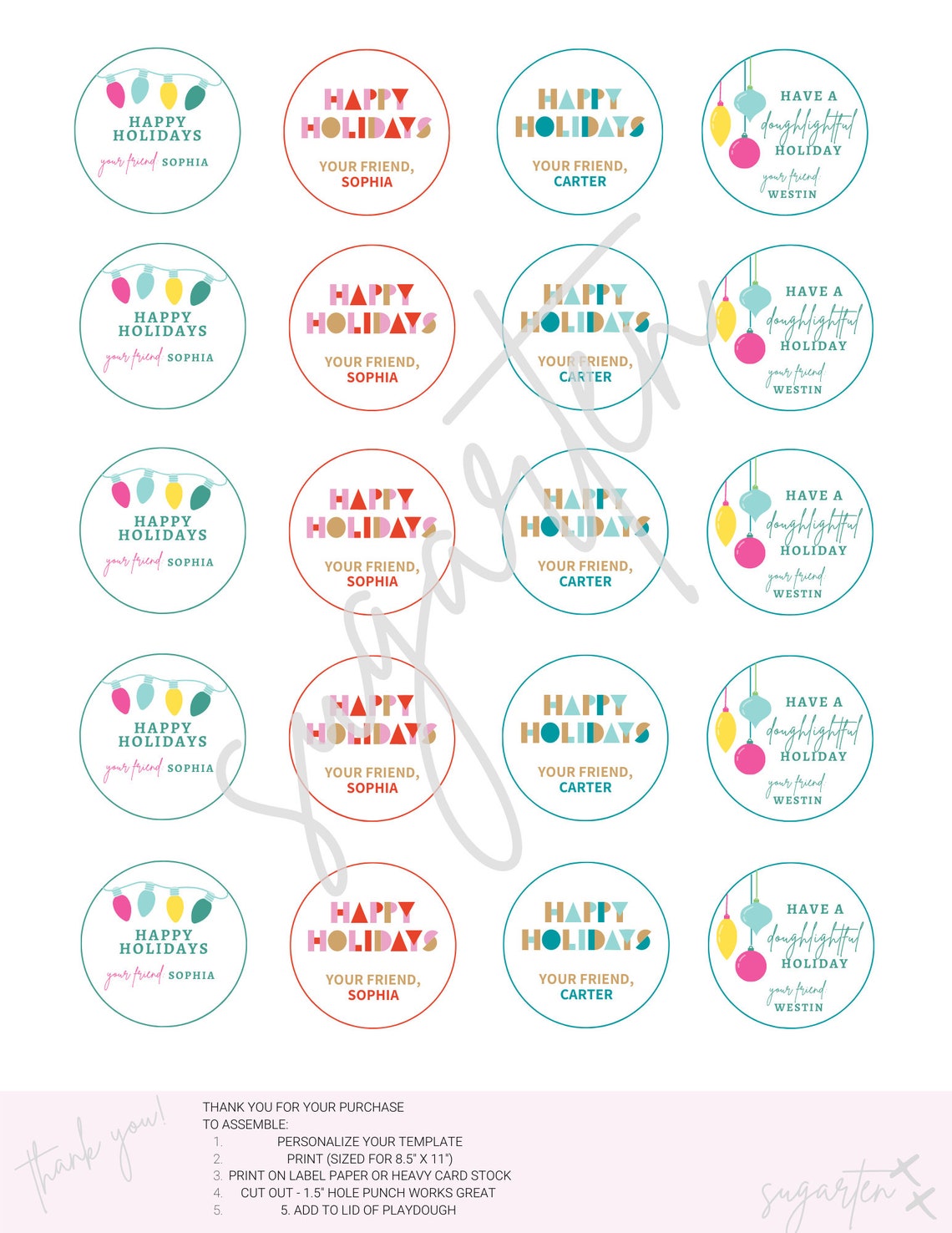 Play Doh Favor Tag, Play Doh Tag Holidays, Playdough Printable ...