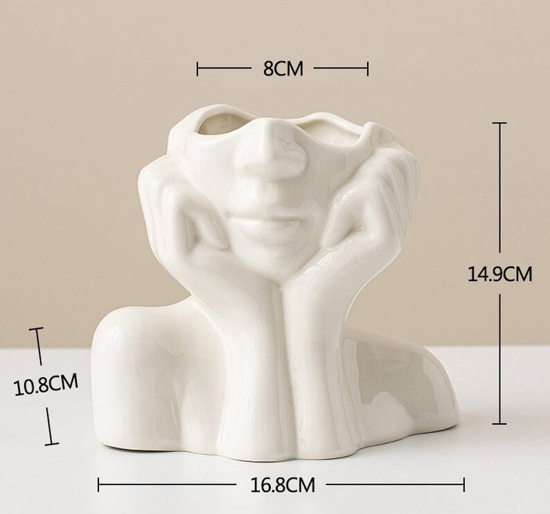 Ceramic Vase flower Vase dried Flower Vase head Vase Etsy