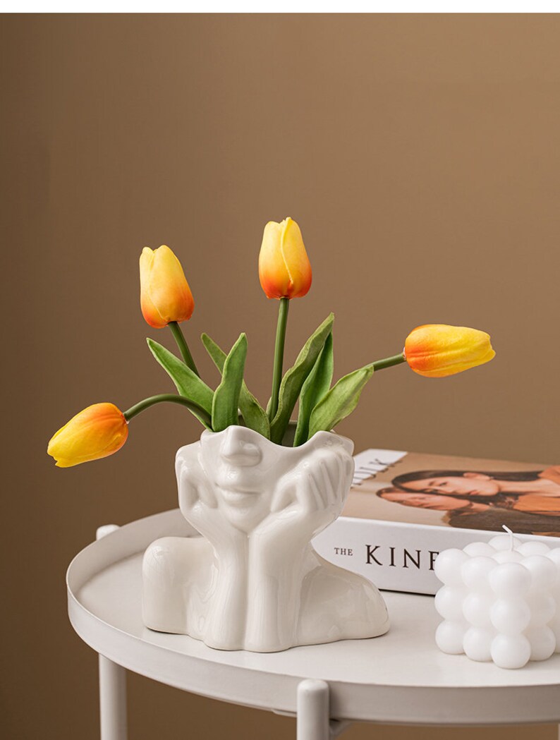 Ceramic Vase flower Vase dried Flower Vase head Vase Etsy