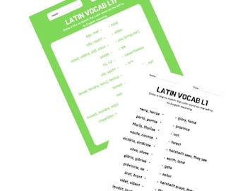 Challenge A B- Latin Matching Worksheets
