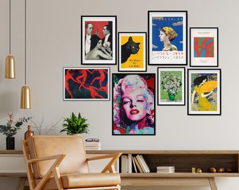 Colorful Wall Art Gallery Wall Set of 8 Prints DIGITAL - Etsy