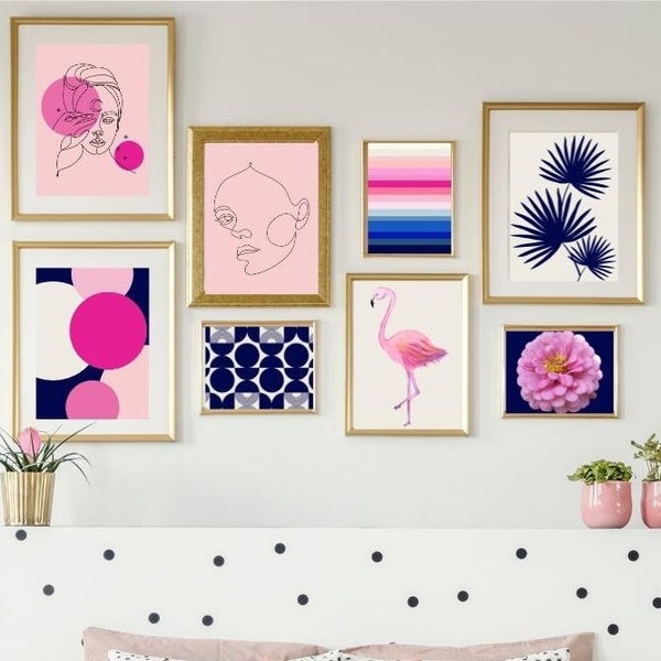 Hot Pink Wall Art Etsy