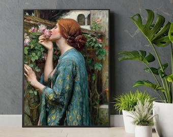 The Soul of The Rose, John William Waterhouse, My Sweet Rose, Fine Art Prints, Vintage Home Decor Wall Art, Famous Pre-Raphaelite Art Prints