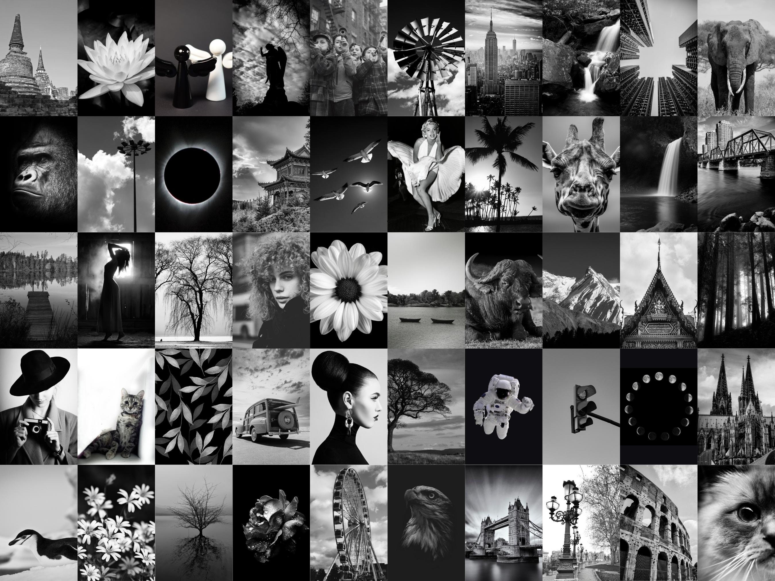 Black&white Photo Wall Collage Kit-digital Prints of 100 Pcs - Etsy