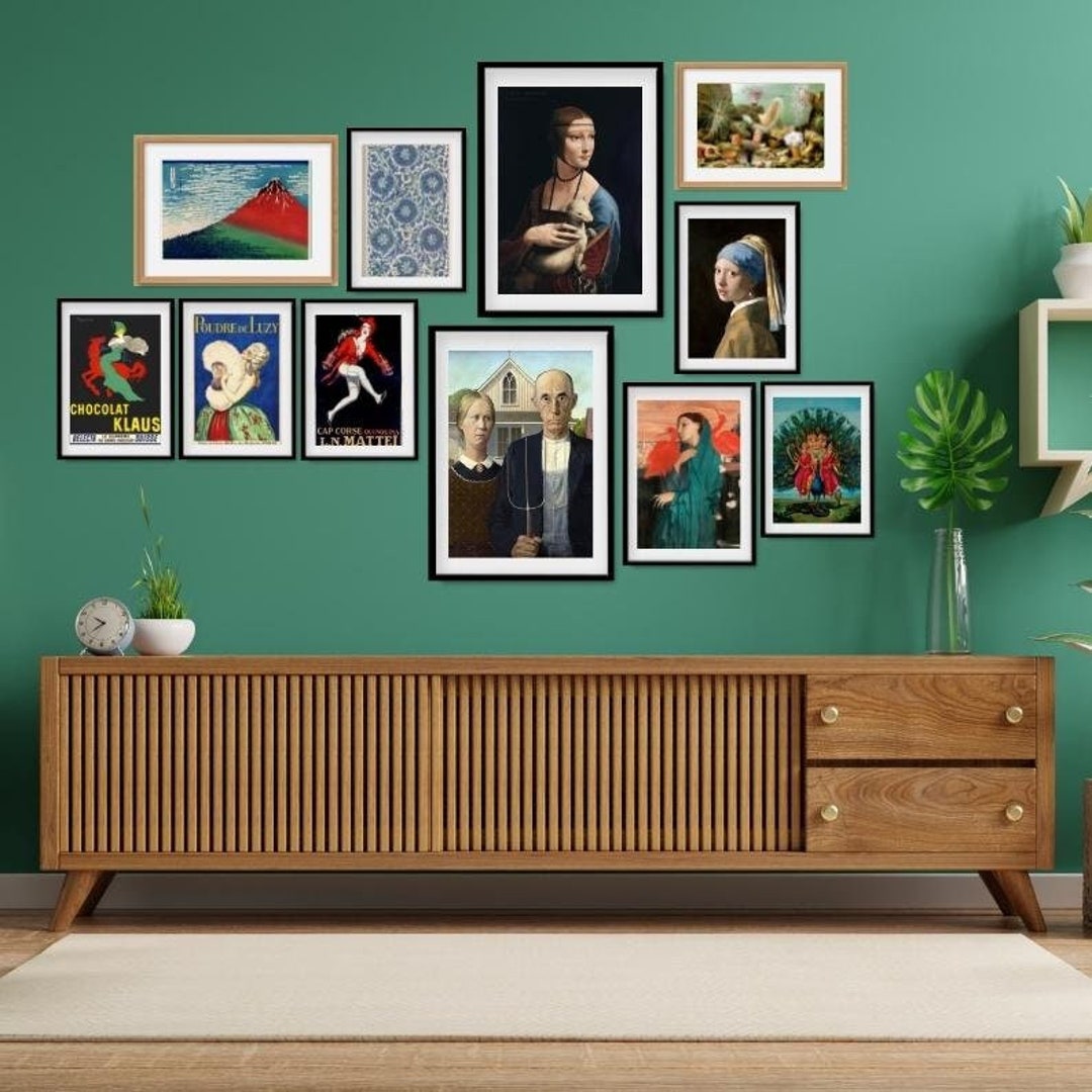 Eclectic Gallery Wall Art Set of 11, Vintage Wall Art Prints, DIGITAL