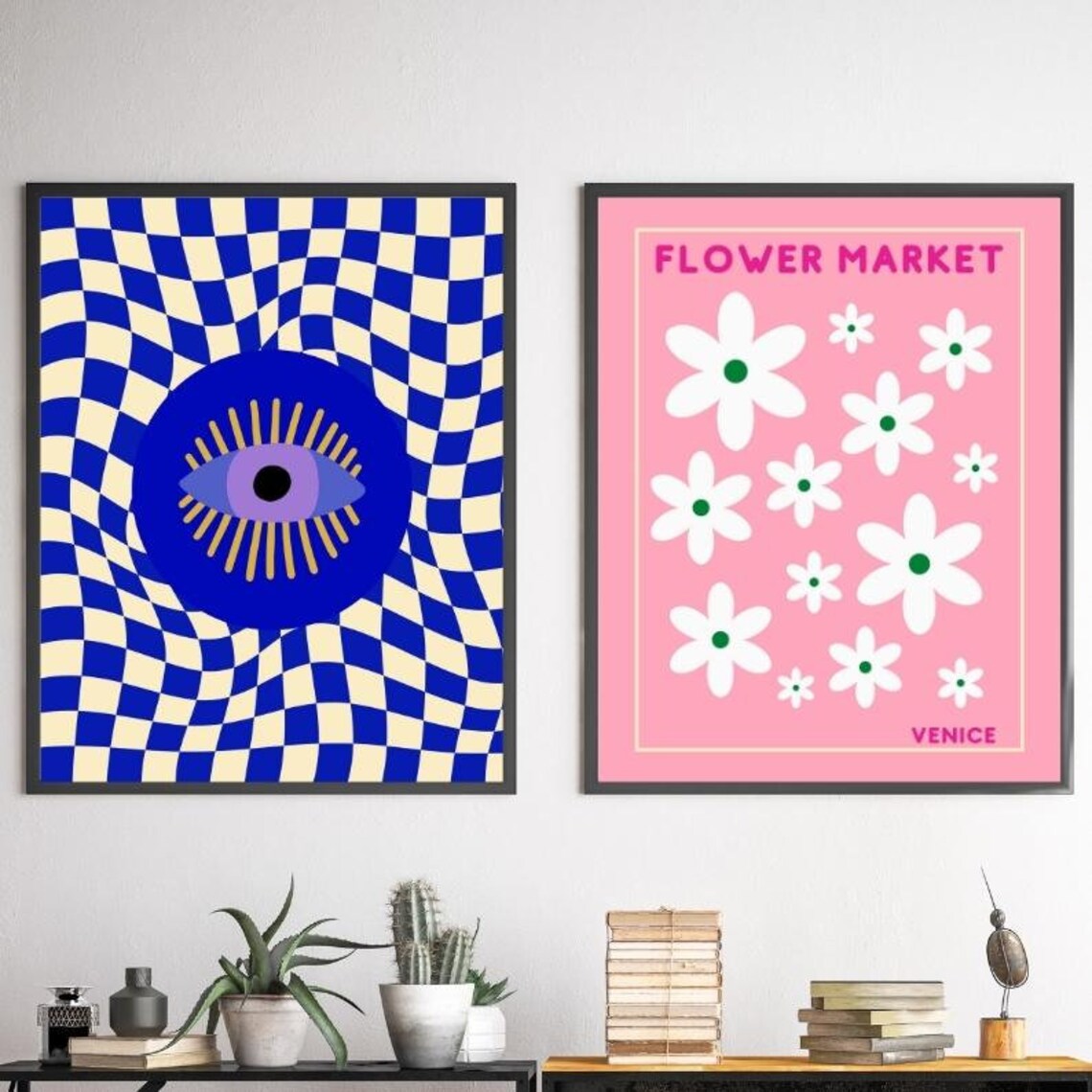 Vibrant Wall Art Gallery Wall Set of 10 Eclectic Wall Art Etsy