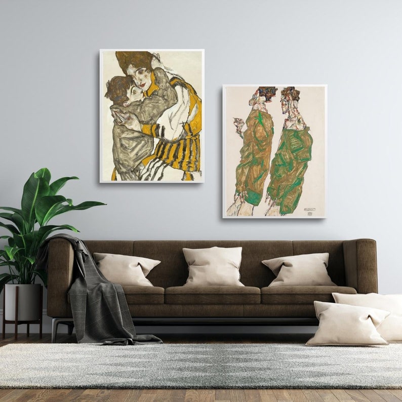 Egon Schiele Poster Set 3 Piece Wall Art Expressionist Art - Etsy