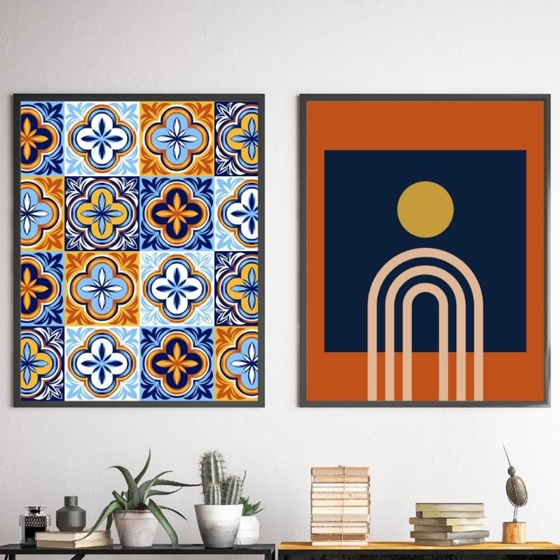 Navy Blue Wall Art Gallery Wall Set of 8 Prints Boho Wall - Etsy