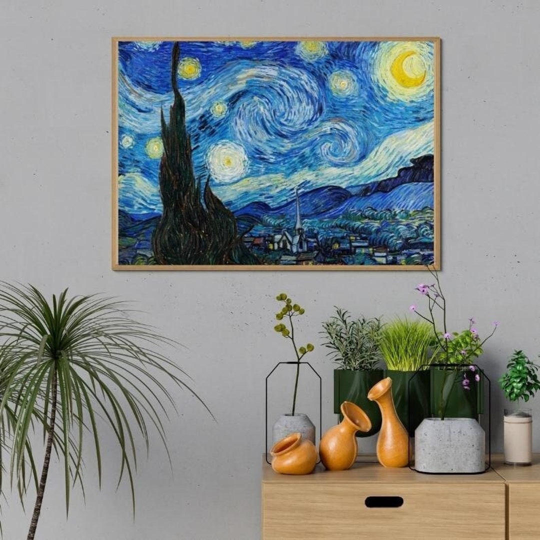 The Starry Night Print| Vincent Van Gogh Art Print Poster| Famous ...