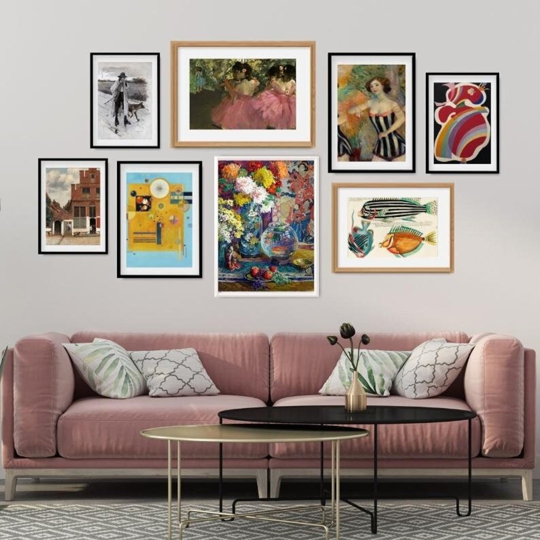 Colorful Gallery Wall Set of 8, Eclectic Wall Art, DIGITAL DOWNLOAD ...