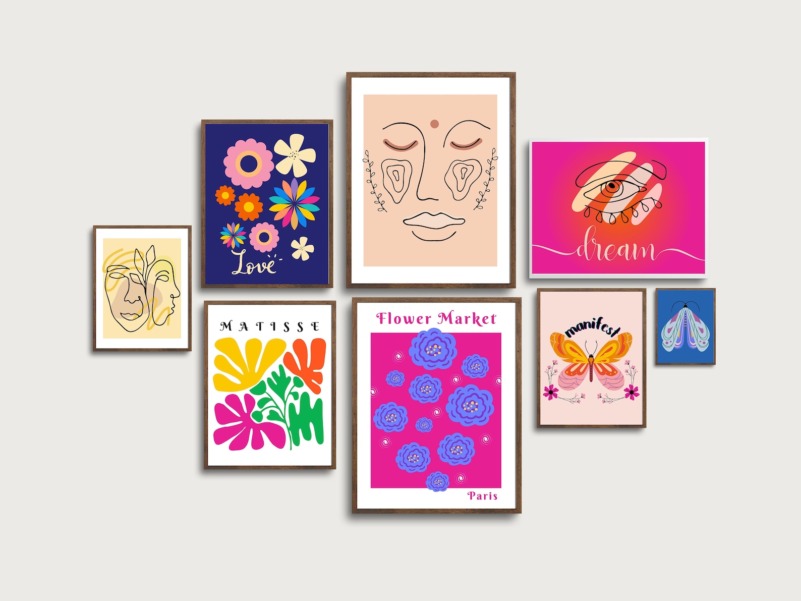 Colorful Wall Art Gallery Wall Set of 8 Prints DIGITAL Etsy