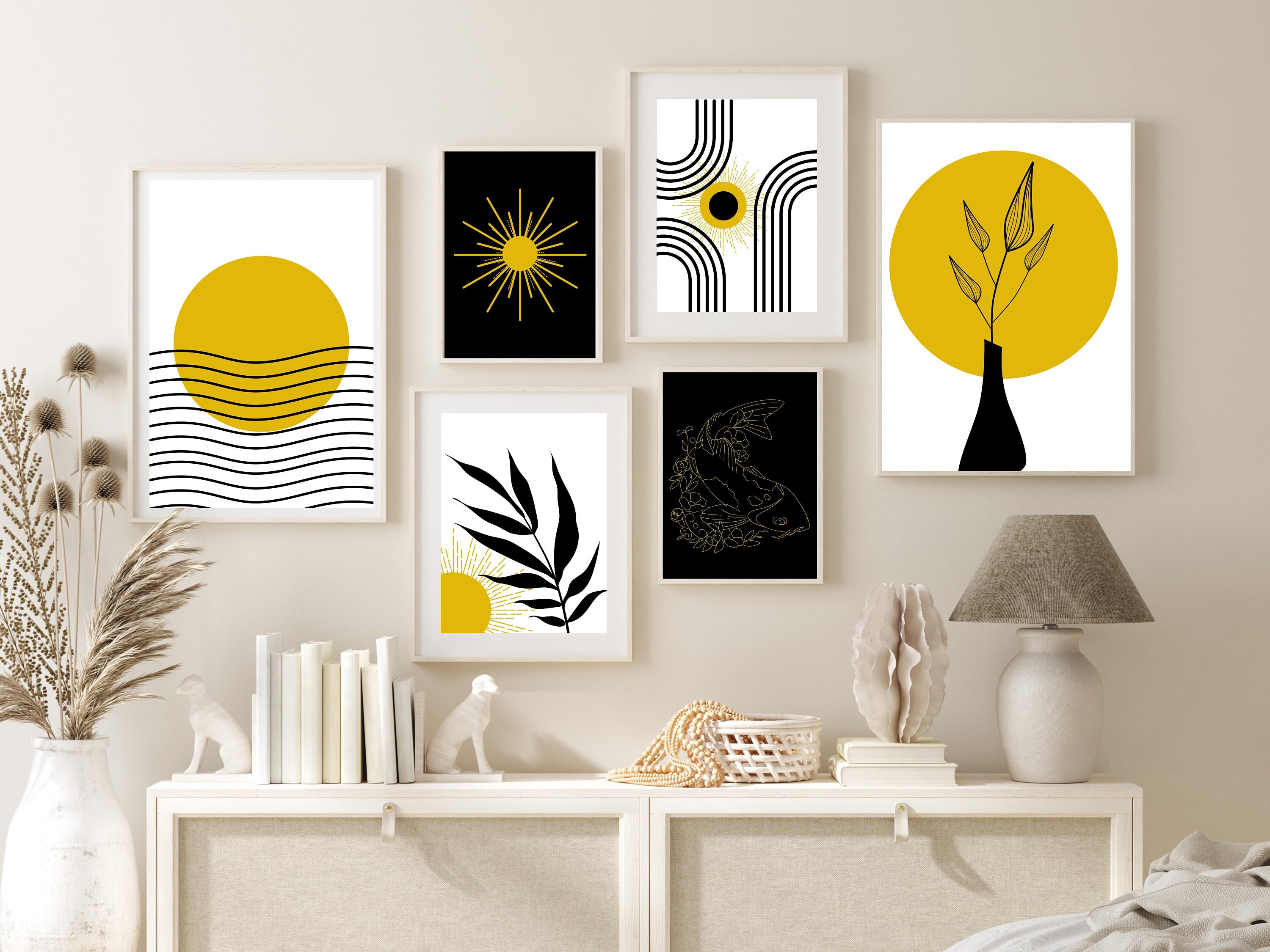 Black&yellow Boho Wall Art Set of 6 Prints, Mid Century Modern Gallery Wall Set, Modern Abstract Art Prints, DIGITAL Minimalist Poster Set - Etsy Black&yellow Boho Wall Art Set of 6 Prints, Mid Century Modern Gallery Wall Set, Modern Abstract Art Prints, DIGITAL Minimalist Poster Set - Etsy