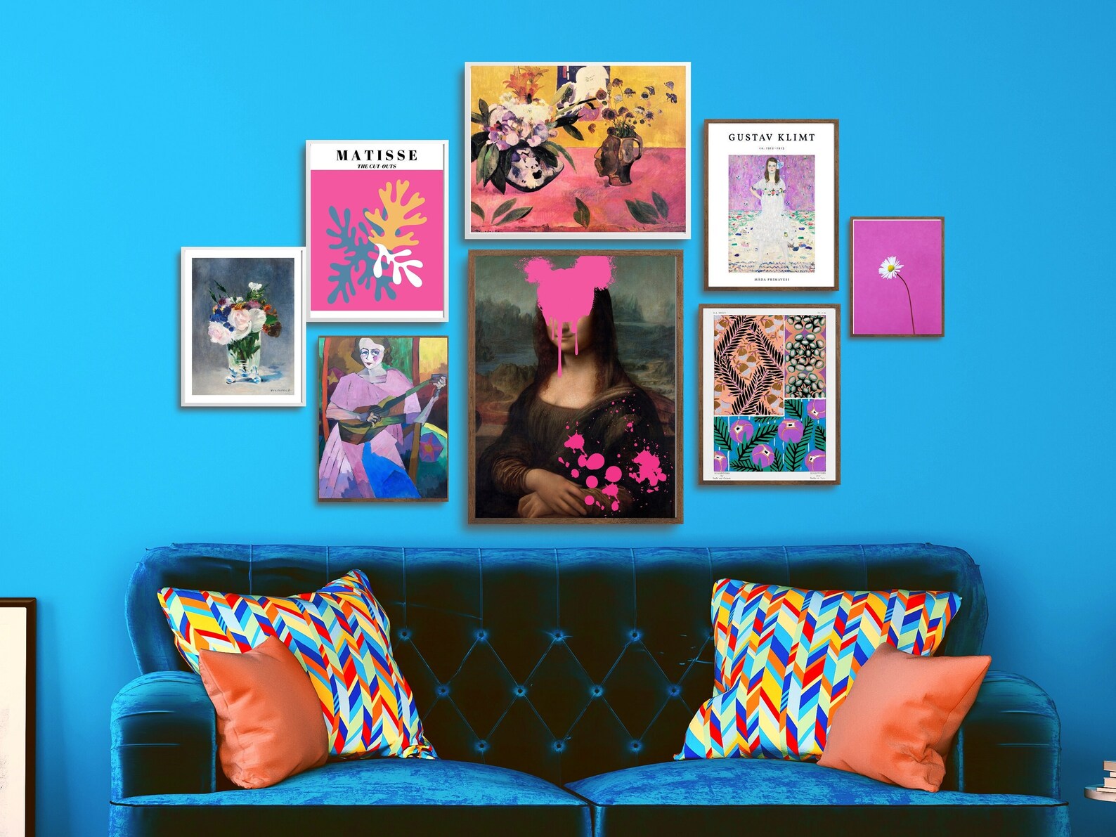 Eclectic Gallery Wall Set of 8 Colorful Wall Art Prints Etsy