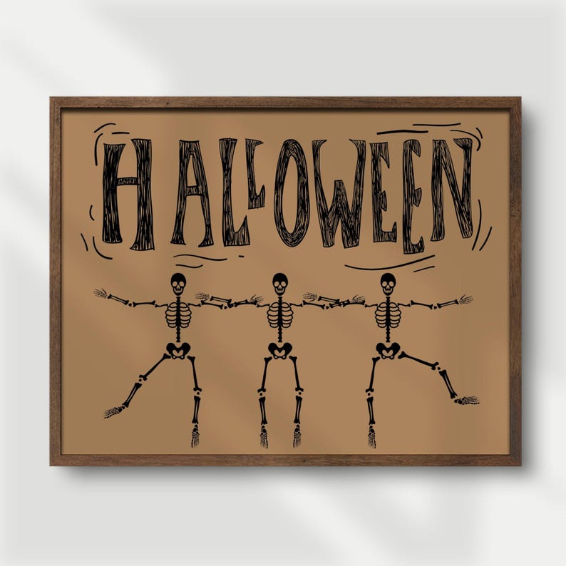 Halloween Gallery Wall Set of 14 Prints DIGITAL, Spooky Posters, Witchy Wall Decor image 17