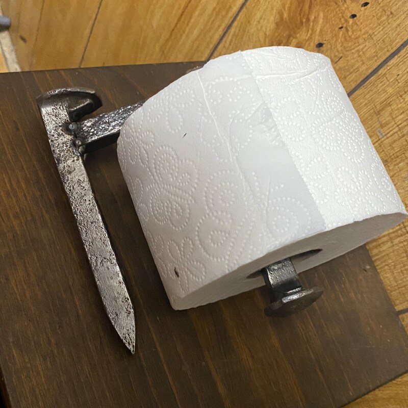 Scrolling On Toilet - Railroad Spike Figurine