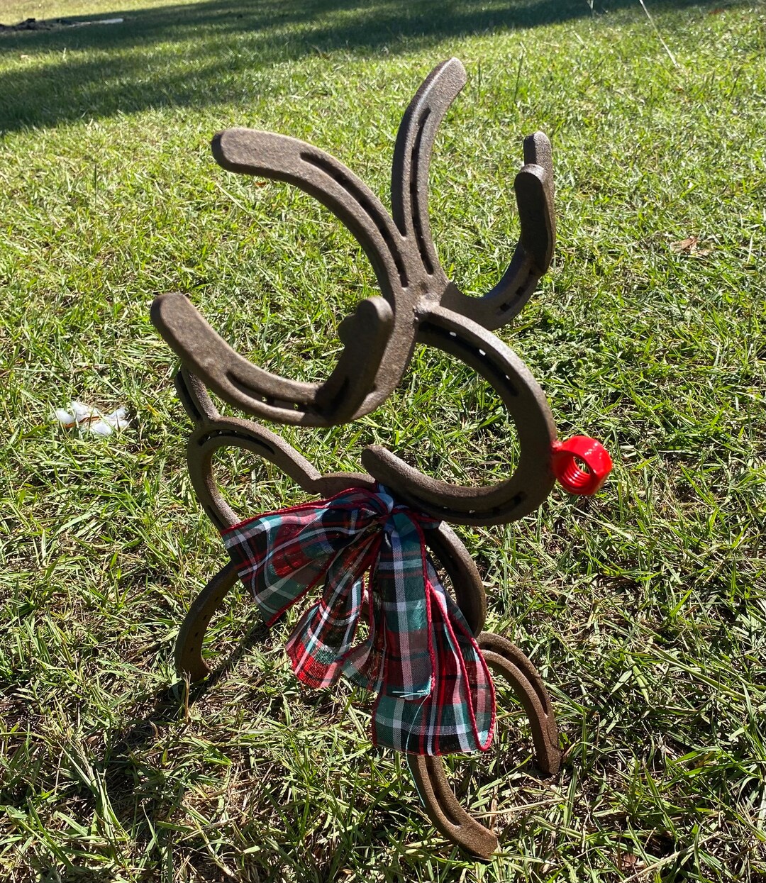 Horseshoe Reindeer Christmas Holiday Horse Shoe Xmas Gift Reindeer Etsy