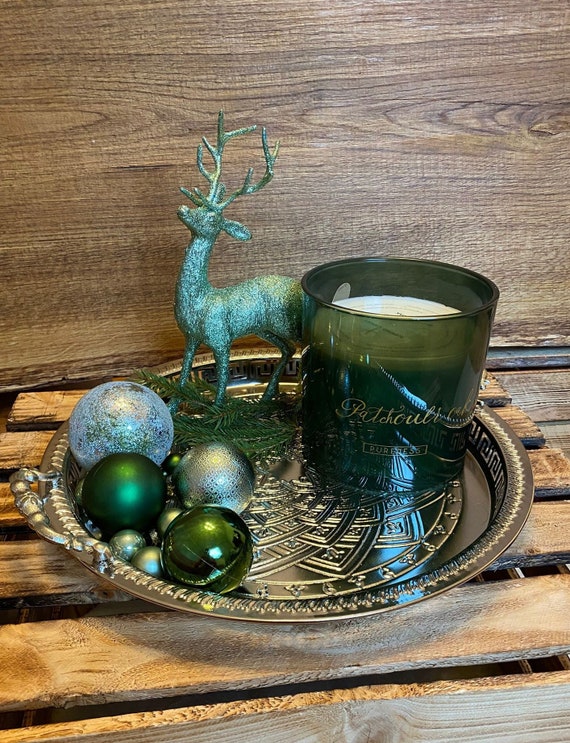 Edle Weihnachtsdeko Mit Hirsch Und Kerze Etsy