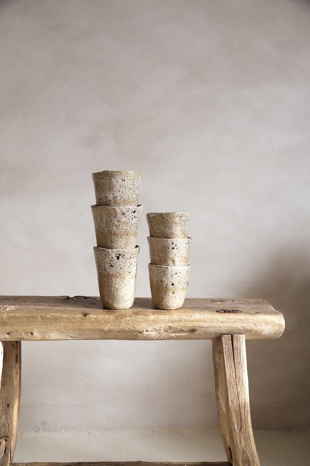 Handmade Ceramic Tumbler Cup Organic Speckled Stoneware Wine Whiskey Coffee Cup Minimalist Pottery Drinkware - medium