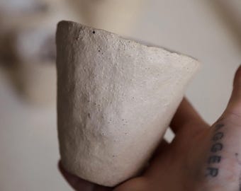 Handmade Ceramic Tumbler Cup Organic Speckled Stoneware Wine Whiskey Coffee Cup Minimalist Pottery Drinkware