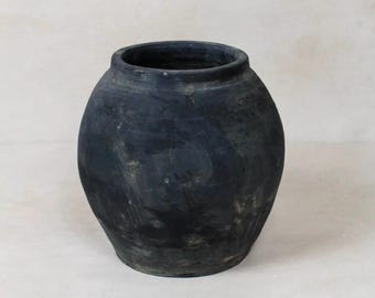 Vintage Grey Eathenware Pot