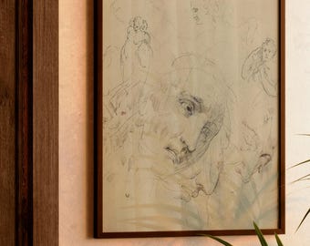 Vintage Printable Figure Studies  Sketch Print Artwork