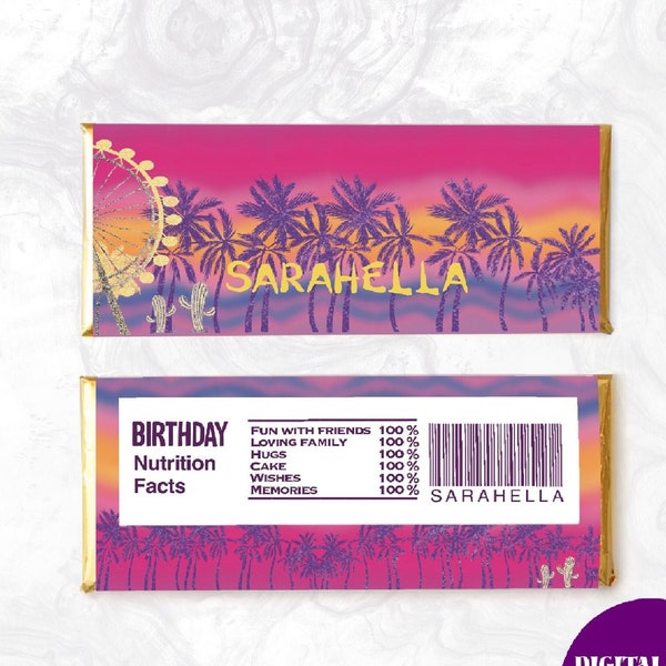 Printable Music Festival Chocolate Wrapper | Digital Party Candy Wrap Birthday