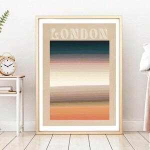London Sunset Digital Printable | Horizon Sunset Poster | Abstract Landscape