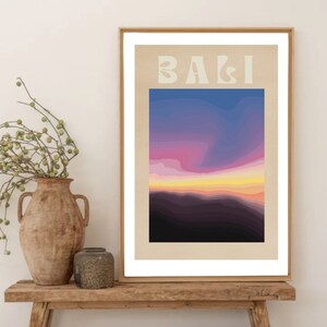Bali Sunset Digital Printable | Horizon Sunset Poster | Abstract Landscape