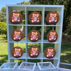 Printable tic tac toe Gender Reveal | printable | Baby shower game | gender reveal game teddy bear | Baby boy or girl l