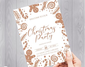 Christmas Birthday Invitation | DIGITAL Custom Invitation | Gingerbread Christmas | Oh What Fun | Christmas Party Invitation | Baby Shower